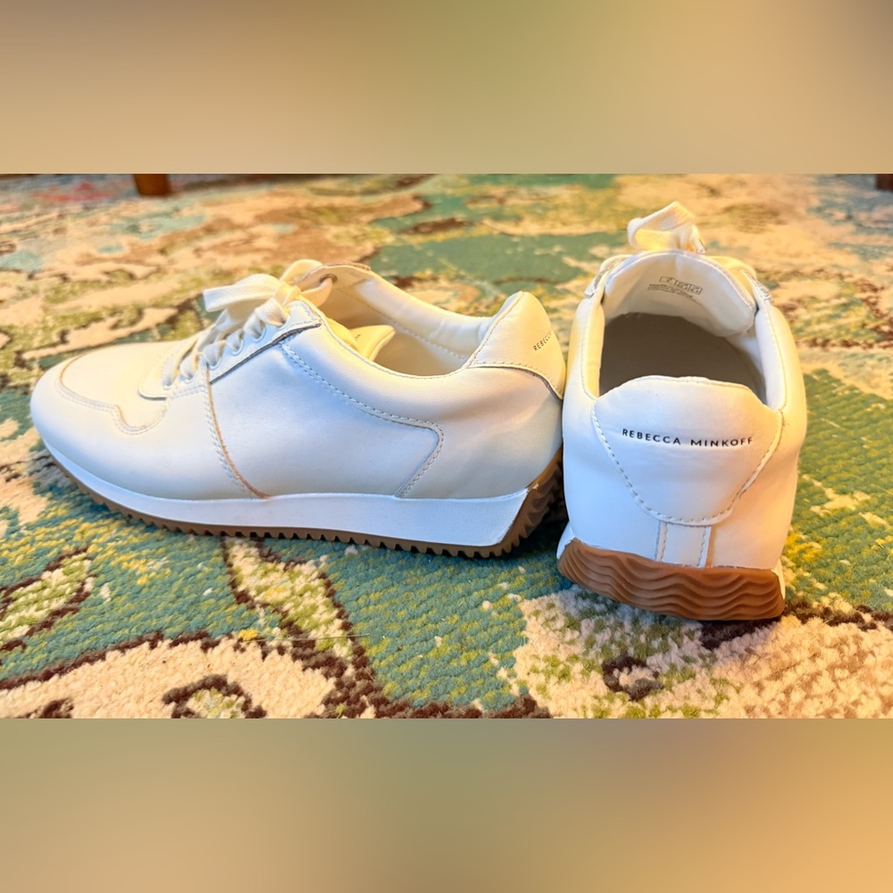 NWOT Rebecca Minkoff RARE White Leather Sneakers Women’s Size 9 EU 40.5
